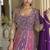 Purple georgette zarkan work gown 