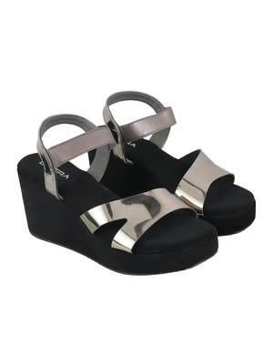 Lazera metallic wedge sandals 4