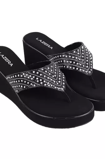Lazera sparkle wedge slip-ons (1400)