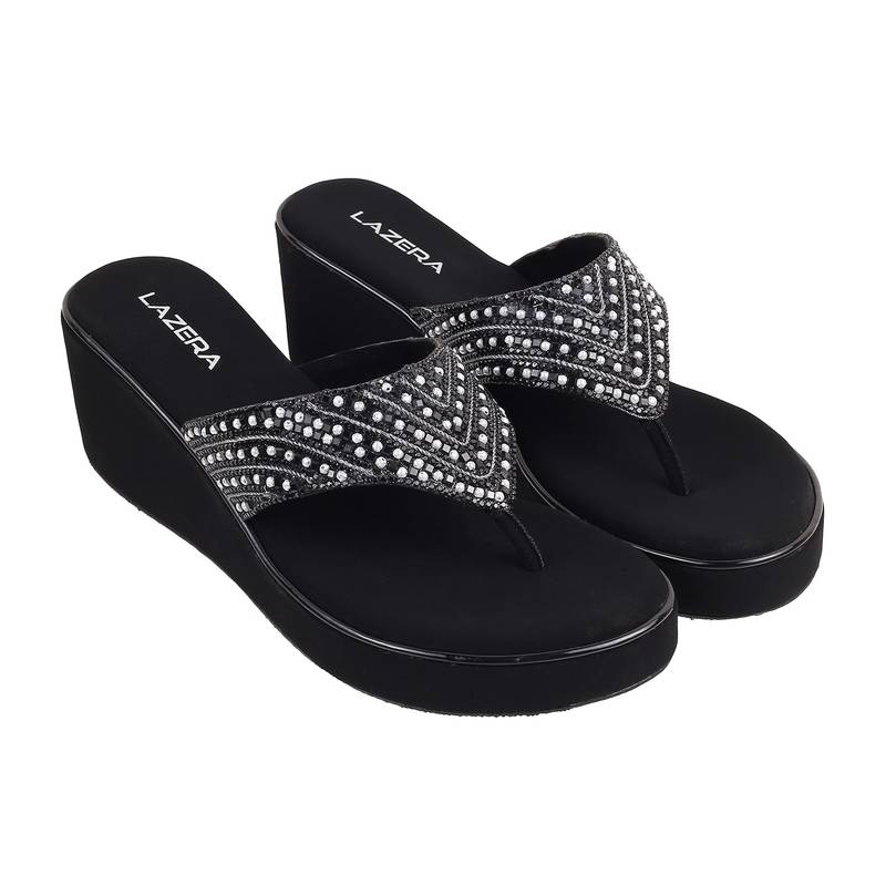 Lazera sparkle wedge slip-ons (1400)