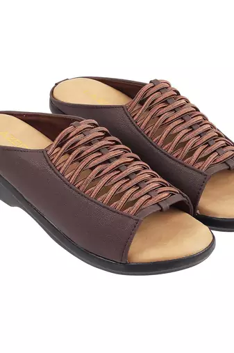 Women's woven slip-on wedge sandals (1407)