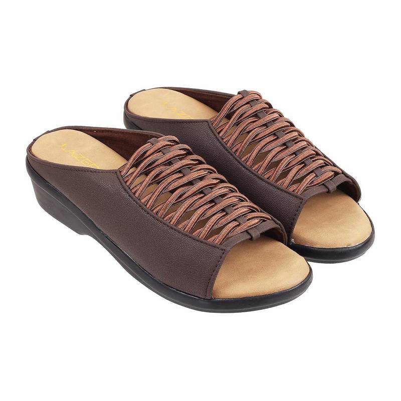 Women's woven slip-on wedge sandals (1407)
