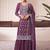 Purple sequin and thread embroidery palazzo suit 