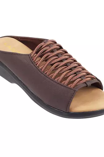 Women's woven slip-on wedge sandals (1407)