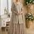 Beige color net embroidered palazzo suit 