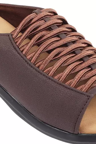 Women's woven slip-on wedge sandals (1407)
