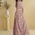 Rose pink embroidered chinon silk gown 