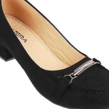 Women's block heel loafers with metal accent 4