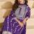 Purple georgette embroidered palazzo suit 