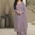 Lavender color silk embroidered salwar suit