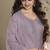 Lavender color silk embroidered salwar suit