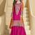 Dark pink color chinon palazzo suit 