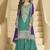 Turquoise color chinon palazzo suit 