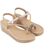 Elegant t-strap wedge sandals