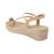 Elegant t-strap wedge sandals