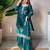 Women's georgette floral motiff embroidered kurta sharara with dupatta set