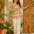 Women's silk traditional motiff printed short kurta palazzo set