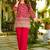 Women's silk traditional motiff embroidered short kurta palazzo set