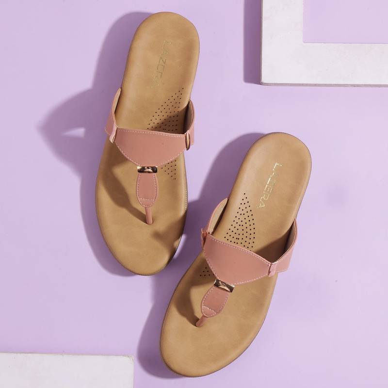 Lazera women's everyday comfort flats – toe-ring chappals for daily & ethnic wear (1458)