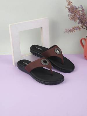 Lazera comfort toe-ring flats with embellished accent 1471p 1