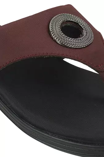 Lazera comfort toe-ring flats with embellished accent 1471p