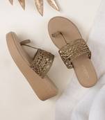 Lazera women's woven wedge chappals (1509)