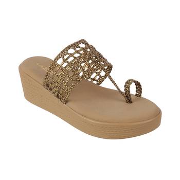 Lazera women's woven wedge chappals (1509) 3