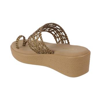 Lazera women's woven wedge chappals (1509) 5