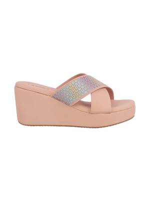 Women's holographic strap wedge sandals 2