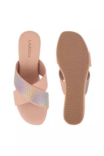 Women's holographic strap wedge sandals