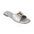 Women's luxe buckle flat slides