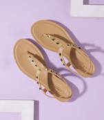 Lazera women's studded t-strap flats (1540)