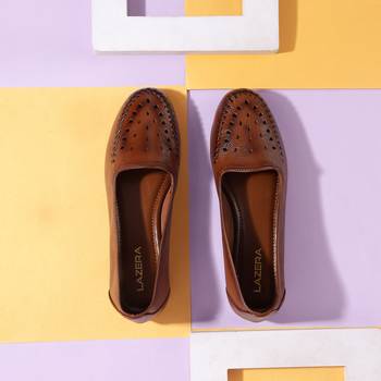 Lazera women's tan comfort loafers (1541) 1