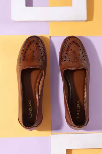 Lazera women's tan comfort loafers (1541)