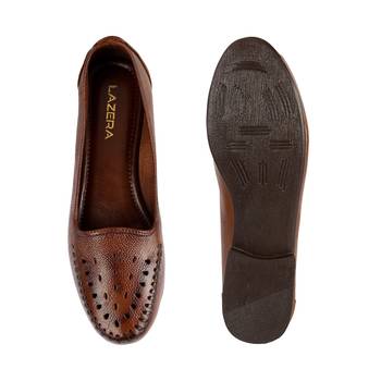 Lazera women's tan comfort loafers (1541) 4