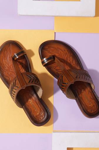 Lazera women's traditional tan kolhapuri flats (1542)