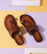 Lazera women's traditional tan kolhapuri flats (1542)