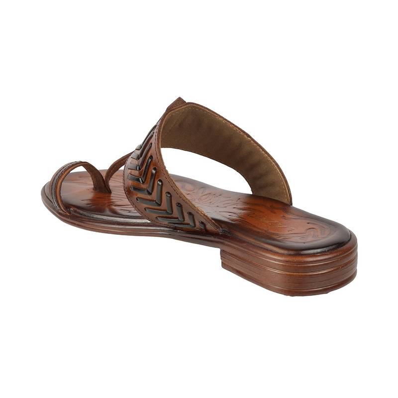 Lazera women's traditional tan kolhapuri flats (1542)