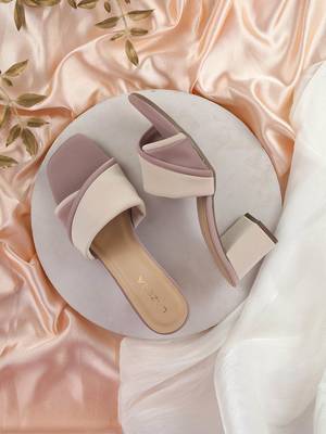 Lazera dual-tone textured block heels 1