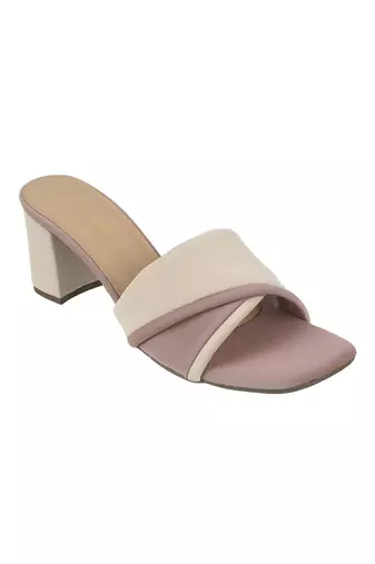 Lazera dual-tone textured block heels
