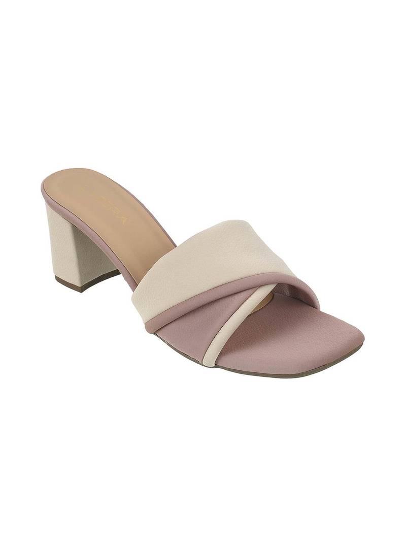 Lazera dual-tone textured block heels