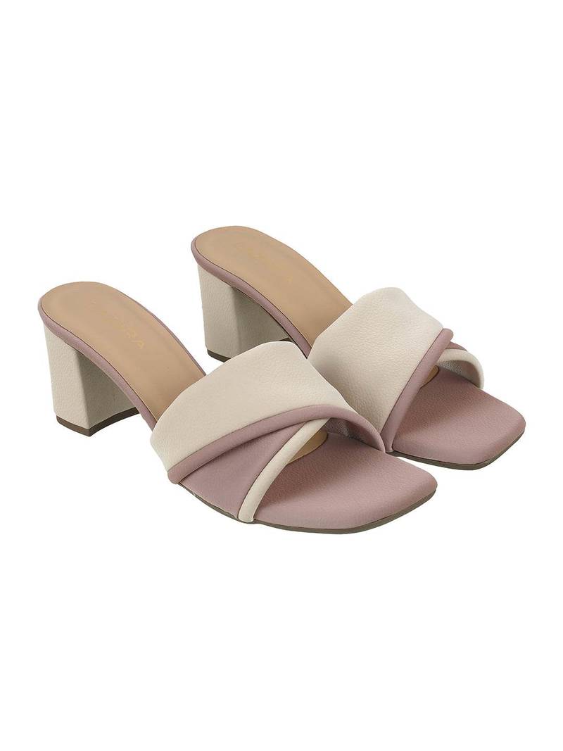 Lazera dual-tone textured block heels