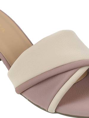 Lazera dual-tone textured block heels 5