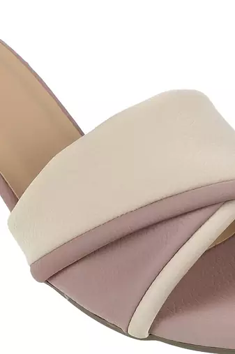 Lazera dual-tone textured block heels
