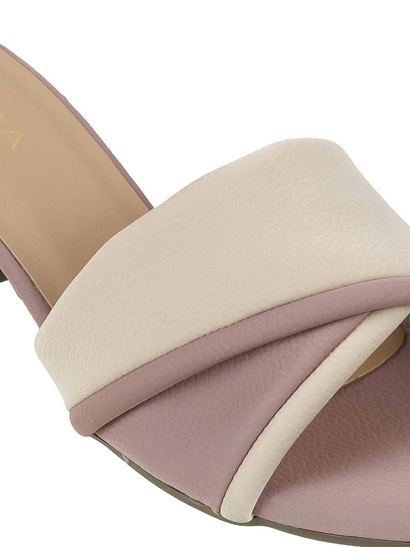 Lazera dual-tone textured block heels