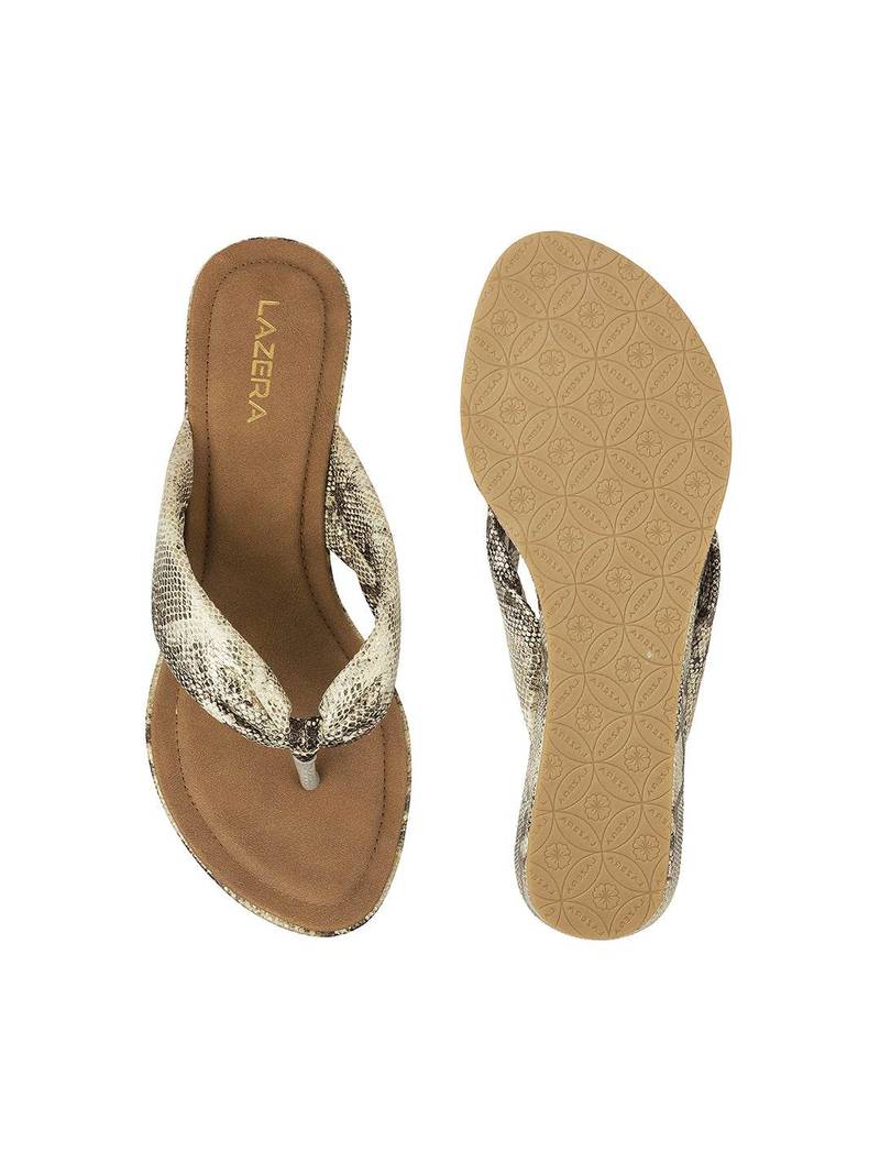 Lazera textured wedge flip-flops