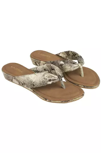 Lazera textured wedge flip-flops