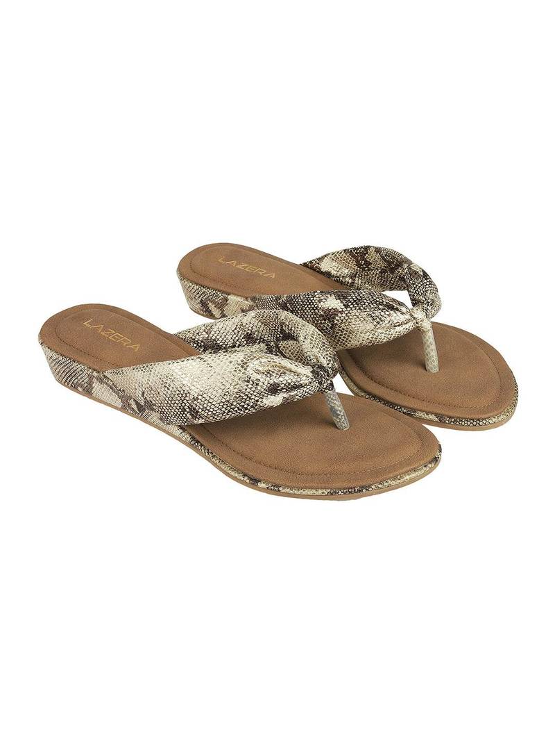 Lazera textured wedge flip-flops