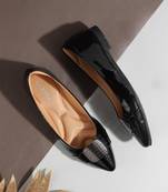 Lazera women's black patent formal ballerinas (1568)