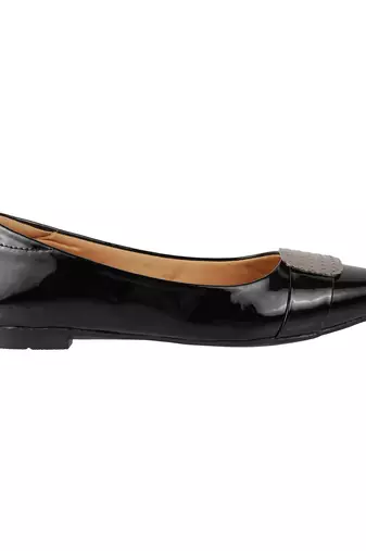 Lazera women's black patent formal ballerinas (1568)